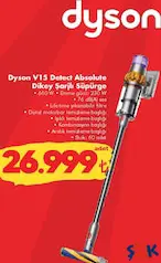 DYSON V15 DETECT ABSOLUTE DİKEY ŞARJLI SÜPÜRGE DYSON V15 DETECT ABSOLUTE DİKEY ŞARJLI SÜPÜRGE
